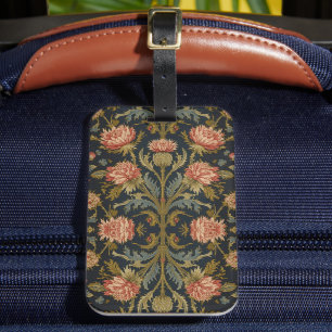 William Morris Schottische Distel vintage floral  Gepäckanhänger