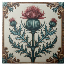 William Morris Schottischer Distel vintage Blumenm