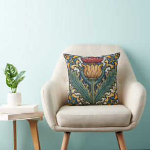 William Morris Schottischer Distel vintage Blumenm Kissen