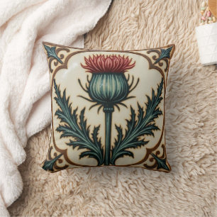 William Morris Schottischer Distel vintage floral Kissen