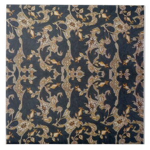 William * Morris Schwarz und Gold Pinienzapfen Des Fliese