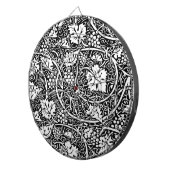 William Morris Schwarz-Weiß-Reben-Muster Dartscheibe (Vorderseite rechts)