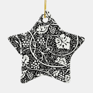 William Morris Schwarz-Weiß-Reben-Muster Keramikornament