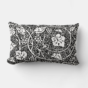 William Morris Schwarz-Weiß-Reben-Muster Lendenkissen