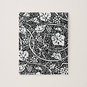 William Morris Schwarz-Weiß-Reben-Muster Puzzle