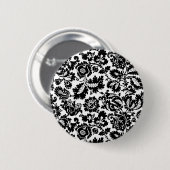 William Morris Schwarz-Weiß-Venetianisches Blumenm Button (Vorne & Hinten)