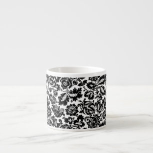William Morris Schwarz-Weiß-Venetianisches Blumenm Espressotasse