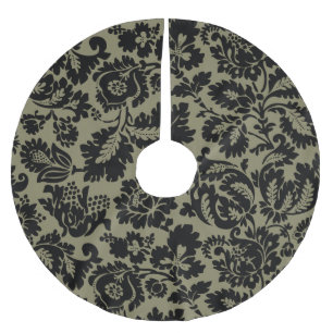 William Morris Schwarz-Weiß-Venetianisches Blumenm Polyester Weihnachtsbaumdecke