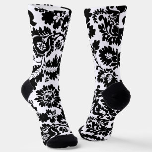 William Morris Schwarz-Weiß-Venetianisches Blumenm Socken