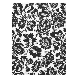 William Morris Schwarz-Weiß-Venetianisches Blumenm Tischdecke