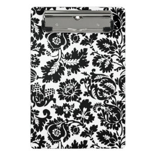 William Morris Schwarz-Weiß-Venezianisches Blumenm Mini Klemmbrett