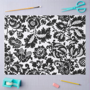 William Morris Schwarz-Weiß-Venezianisches Blumenm Seidenpapier