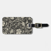 William Morris Schwarz Weiß Weinrebe Gepäckanhänger (Vorderseite horizontal)