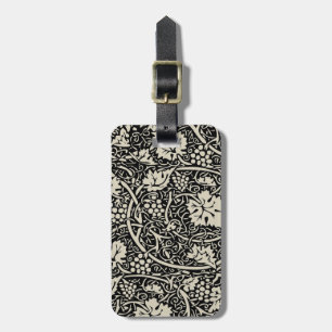 William Morris Schwarz Weiß Weinrebe Gepäckanhänger