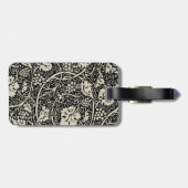 William Morris Schwarz Weiß Weinrebe Gepäckanhänger (Rückseite horizontal)