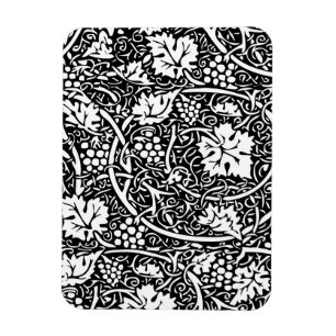 William Morris Schwarz-Weiß-Weinreben-Muster Magnet
