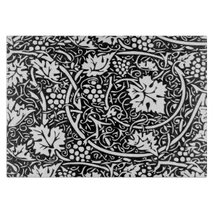 William Morris Schwarz-Weiß-Weinreben-Muster Schneidebrett