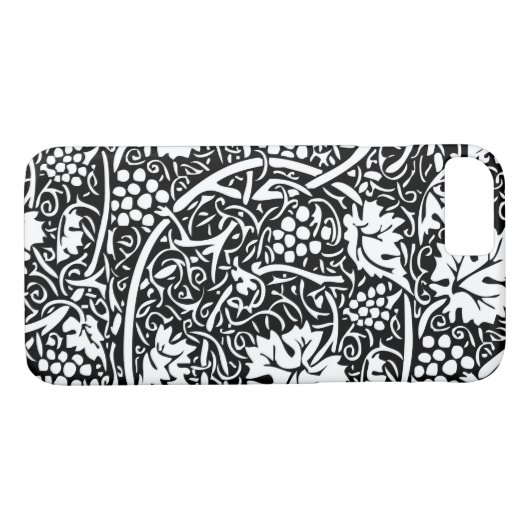William Morris Schwarz-weißer Weintraum Case-Mate iPhone Hülle (Rückseite (Horizontal))