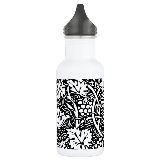 William Morris Schwarz-weißer Weintraum Edelstahlflasche (Links)