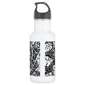 William Morris Schwarz-weißer Weintraum Edelstahlflasche (Rückseite)