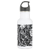 William Morris Schwarz-weißer Weintraum Edelstahlflasche (Vorderseite)