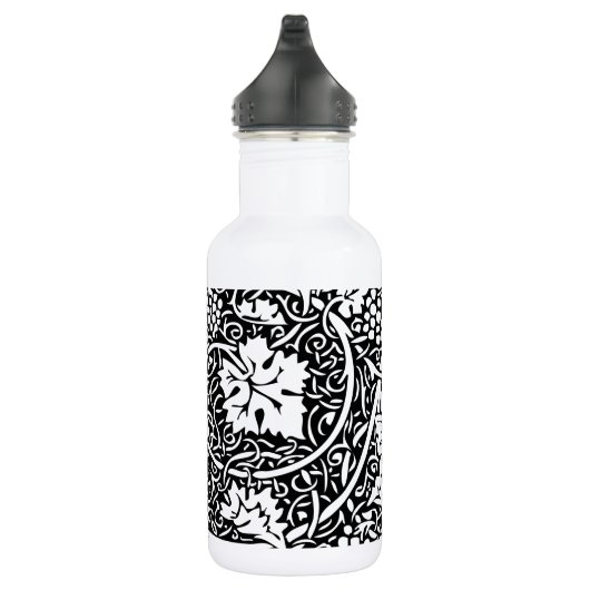 William Morris Schwarz-weißer Weintraum Edelstahlflasche (Rechts)