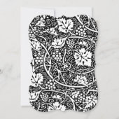 William Morris Schwarz-weißer Weintraum Einladung (Vorderseite)