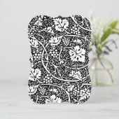 William Morris Schwarz-weißer Weintraum Einladung (Stehend Vorderseite)