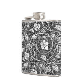 William Morris Schwarz-weißer Weintraum Flachmann (Links)