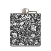 William Morris Schwarz-weißer Weintraum Flachmann (Rückseite)