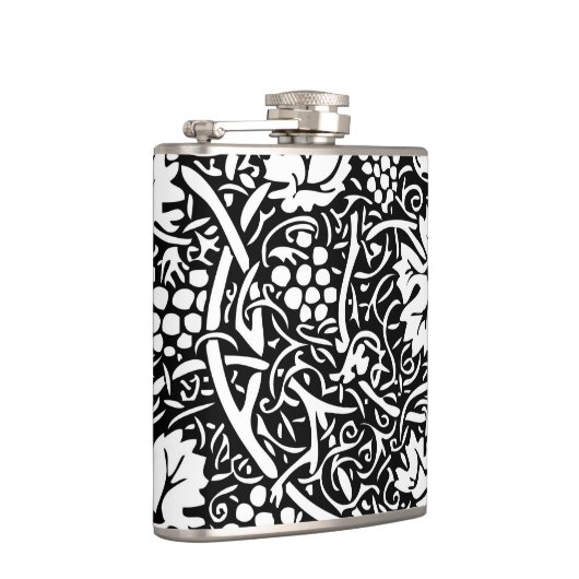 William Morris Schwarz-weißer Weintraum Flachmann (Rechts)