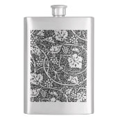 William Morris Schwarz-weißer Weintraum Flachmann (Vorderseite)