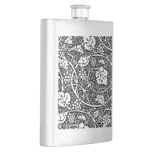 William Morris Schwarz-weißer Weintraum Flachmann (Rechts)