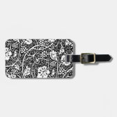 William Morris Schwarz-weißer Weintraum Gepäckanhänger (Vorderseite horizontal)