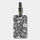William Morris Schwarz-weißer Weintraum Gepäckanhänger (Vorderseite vertikal)