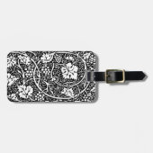 William Morris Schwarz-weißer Weintraum Gepäckanhänger (Vorderseite horizontal)