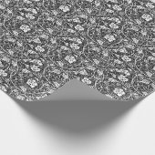 William Morris Schwarz-weißer Weintraum Geschenkpapier (Ecke)