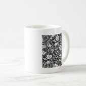 William Morris Schwarz-weißer Weintraum Kaffeetasse (VorderseiteRechts)