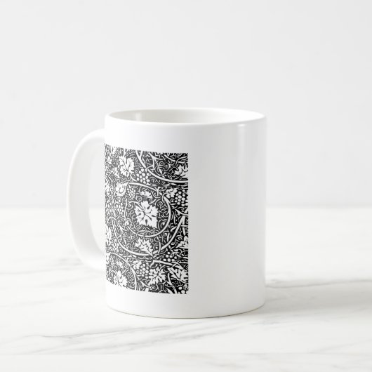 William Morris Schwarz-weißer Weintraum Kaffeetasse (Vorderseite Links)