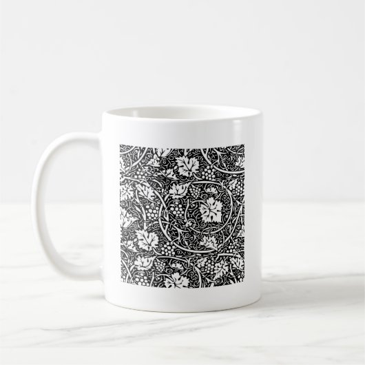 William Morris Schwarz-weißer Weintraum Kaffeetasse (Links)
