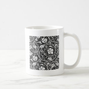 William Morris Schwarz-weißer Weintraum Kaffeetasse