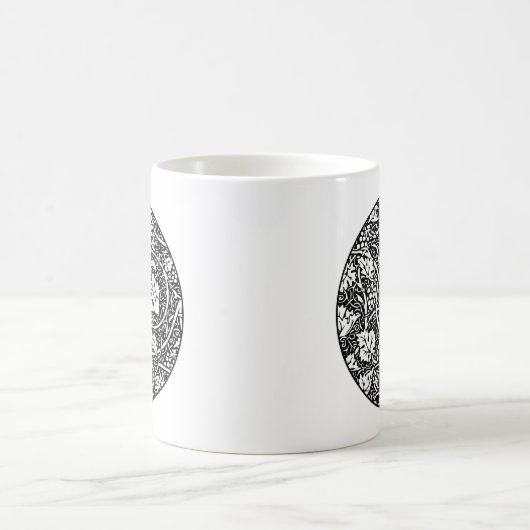 William Morris Schwarz-weißer Weintraum Kaffeetasse (Mittel)