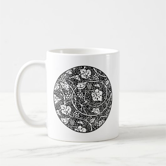 William Morris Schwarz-weißer Weintraum Kaffeetasse (Links)