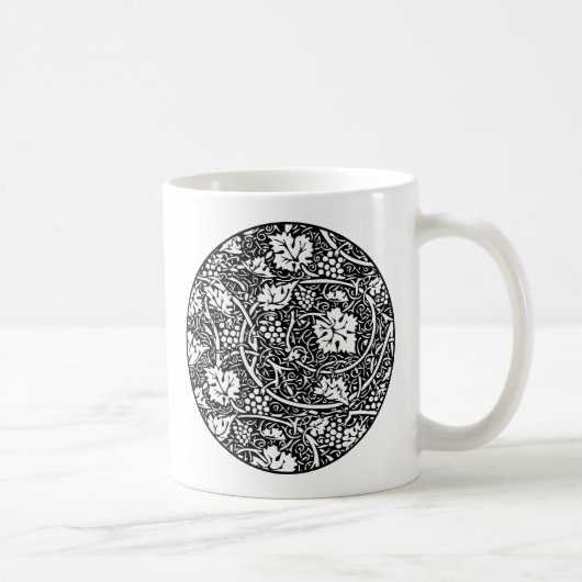 William Morris Schwarz-weißer Weintraum Kaffeetasse (Rechts)