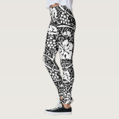 William Morris Schwarz-weißer Weintraum Leggings (Links)