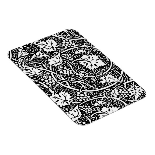 William Morris Schwarz-weißer Weintraum Magnet (Rechte Seite)