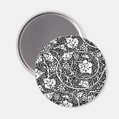William Morris Schwarz-weißer Weintraum Magnet (Vorderseite/Rückseite)