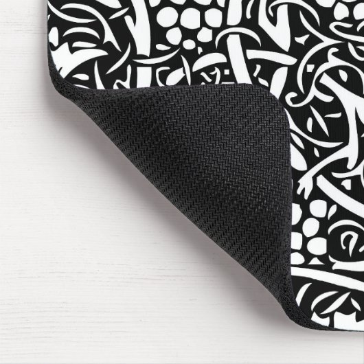 William Morris Schwarz-weißer Weintraum Mousepad (Ecke)