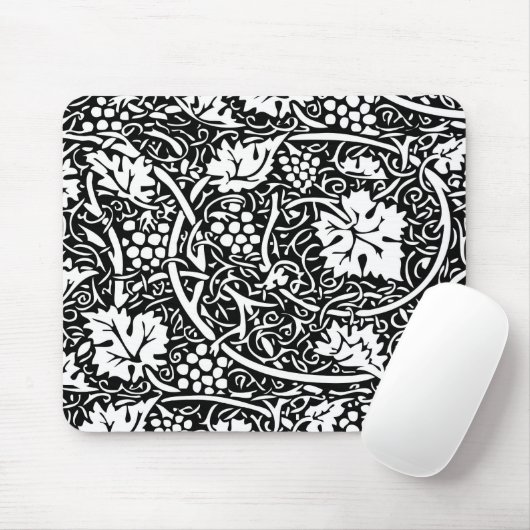 William Morris Schwarz-weißer Weintraum Mousepad (Mit Mouse)