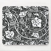 William Morris Schwarz-weißer Weintraum Mousepad (Vorne)